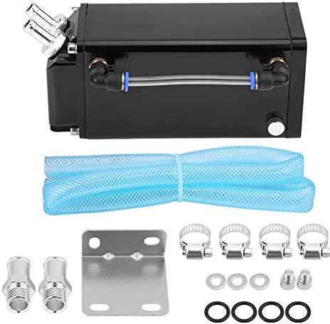 Serbatoio universale per raccogli olio Serbatoio quadrato in alluminio billet Serbatoio per olio motore Serbatoio di sfiato Kit per serbatoio nero , di raffreddamento,Altri
