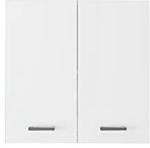 ML-Design Armadietto Pensile da Bagno Mobiletto Sospeso da Parete con 2 Ante 60x60x31 cm Arredo da Muro Salvaspazio Multiuso Scaffale Portaoggetti in MDF Bianco per Cucina Lavanderia Lavatrice