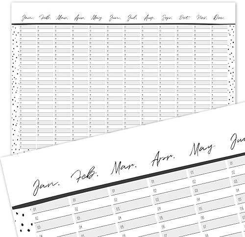 Geburtstagskalender Dots I DIN A3 I jahresunabhängig I Dauerkalender für Mädchen, Frauen, WG, die ganze Familie I Schwarz-Weiß I dv1042