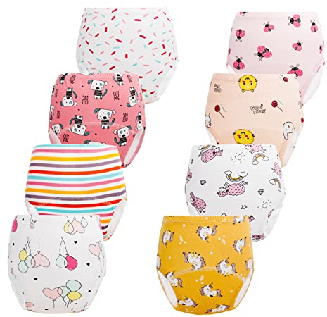 JackLoveBriefs Töpfchen Trainingshose Baby Trainingshosen Töpfchen Unterwäsche Kleinkinder 2-3 Jahre (8 Stück,Farbe: Mehrfarbig, Gr.S)