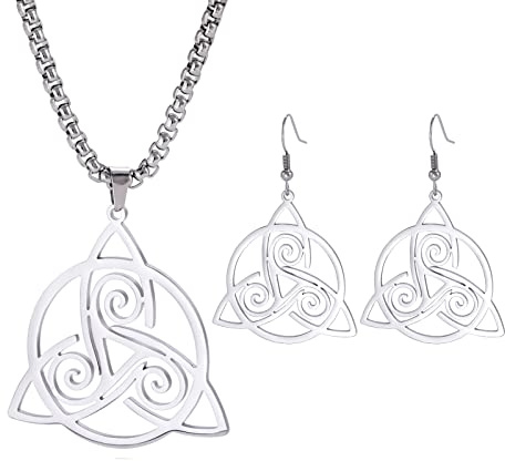 VASSAGO Collana con nodo celtico a spirale tripla triscele con ciondolo celtico a spirale collana con nodo trinità a spirale buona fortuna collana con nodo celtico irlandese amuleto gioielli regalo