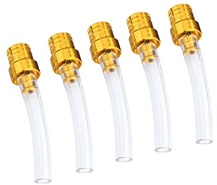 JNNJ 5 Piezas Tubo Tapas de Tanque, Válvulas Tapa Tanques Combustible Gas Respiración Motocicleta Aluminio, Gas Fuel Gasolina Tapa del Tanque Válvula, Motocicleta Tapas de Tanque Gasolina(Oro)