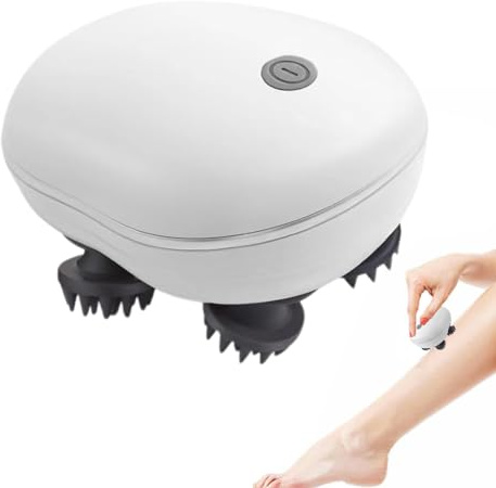 Qumiuu Kabelloses Haar-Kopfhautmassagegerät, elektrisches Kopfmassagegerät, Wasserdichtes elektrisches Kopfhautmassagegerät für Haarwachstum, Hand-Kopfmassagegerät für Kopfhaut, Stress und