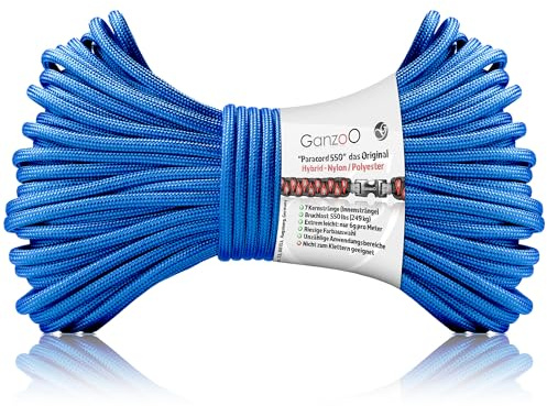 Ganzoo Paracord 550 Seil / 4mm / Nylon/Polyester Typ Shimmer/Armband Hunde-Leine/Hunde-Halsband / 250Kg. Bruchlast/Outdoor Rope/Camping Schnur/Allzweckseil / 30 Meter