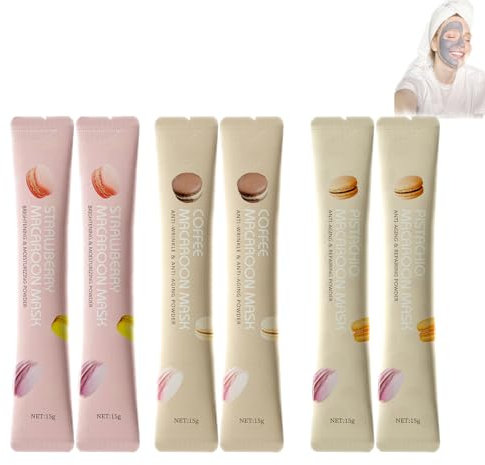 Mikabila 01 Lot de 6 Masque en Poudre pour Soins du Visage,Masque Natural Brightening Powder Mask, Masque Visage Matifiant et Purifiant, Poudre de Masque Hydro Peel-Off Professionnelle