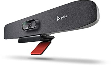 Plantronics Poly Studio R30 - Sistema de videoconferencia 4K, cámara, micrófono y barra de altavoces para habitaciones pequeñas, seguimiento de presentadores, NoiseBlockAI, encuadre de altavoces, Plug