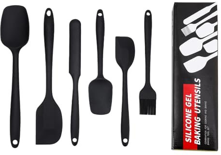 Raclette de bol en silicone, raclette à spatule en silicone, lot de 6 raclettes en silicone de qualité alimentaire | Raclette de cuisine haute résistance à la chaleur pour la cuisson, le mélange et la