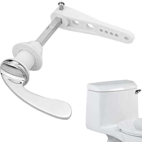 1 Pcs Toilet Flush Handle, Plastic and Zinc Alloy Toilet Handles Replacement, Toilet Cistern Flush Parts, Solid Lever, Toilets Flush Handle Replacement for Bathroom Tanks