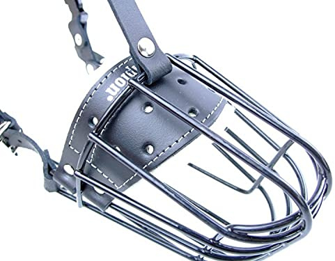 L&J Pets UK Metall-Maulkorb für Dackel und ähnliche kleine Hunde – Sicher, bequem und verstellbar (J1, Schwarz,Schwarz)