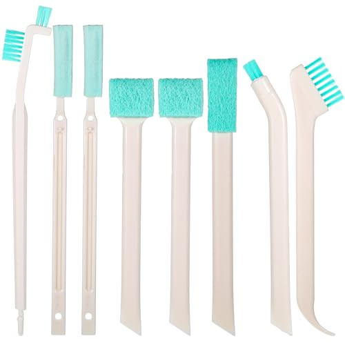 8 Pcs Small Cleaning Brushes for Tight Spaces, Multi-purpose Tiny Cleaning Brush Crevice Tiny Cleanings Brush Set for Door Window Track Faucet Tight Spaces