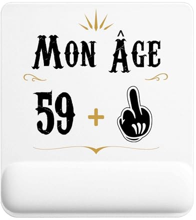 Planetee Tapis de Souris 60 Ans Mon Age | Accessoire Bureau Ergonomique - Idéal pour Anniversaire, Collègue, Secret Santa Noël, Fête des Pères et Fête des Mères