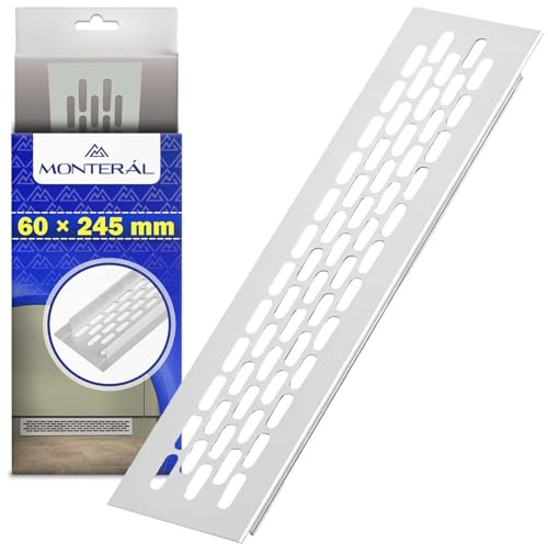 Grille Aeration Rectangulaire 60 x 245 mm - Grille Ventilation Rectangulaire Fabriqué en Aluminium pour Installer dans Meubles Porte Radiateur Cuisine - Garantie de 10 Ans - MONTERAL