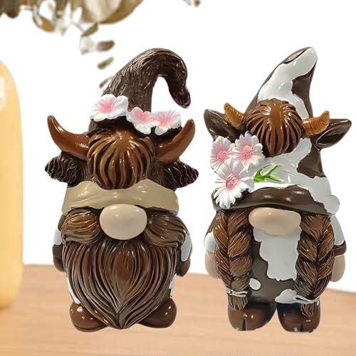 Gnome Figures, Mini Decorative Garden Gnomes for Table & - Small Dwarf Statues Decoration Versatile for Living Room Couch Patio