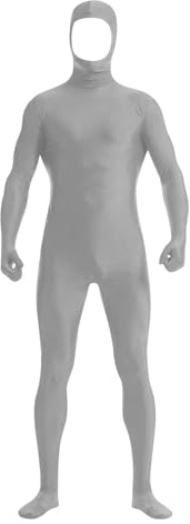 PAIDAXING Unisex Zentai Suit Open Face Full Body Halloween Costume Adult Mens Womens Stretch Spandex Solid Color Funny Bodysuit for Cosplay & Theme Parties