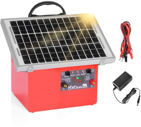 FarmNix 12V Weidezaungerät Solar, 0,5J/9,5KV Elektrozaungerät für 2 bis 32 km, inkl. 7.5W-Solarpanel, 12V 7Ah Blei-Akku & Erdungsset für Rinder, Schafe, Geflügel, Vieh, große und kleine Tiere | inkl. 7.5W-Solarpanel, 12V 7Ah Akku für Rinder, Schafe, Geflügel, Vieh, große und kleine Tiere