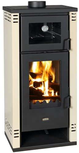 Prity K2 GT F Träugn med ugn | elfenben | glaskeramisk häll, pannalternativ | CE-certifierad | modern bondgårdsspis