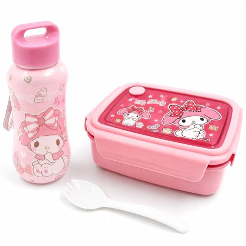 MIFKLMV Boîte à Lunch Cartoon Imprimé avec Poignée Kawaii et 4 Points de Verrouillage - Bento Boîte Alimentaire pour Fruits et Snacks, Idéale pour Enfants