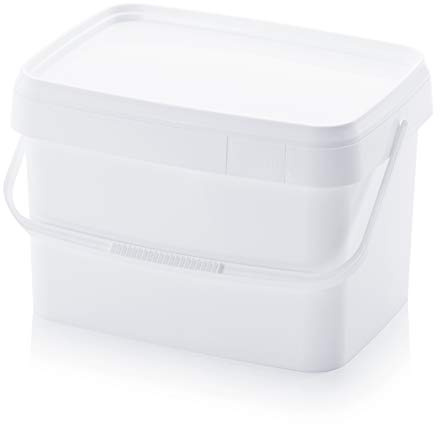 Eimer 20l rechteckig * 20 Liter * lebensmittelecht stapelbar Kunststoffeimer 20Liter weiß Farbe Futter Gastro Catering