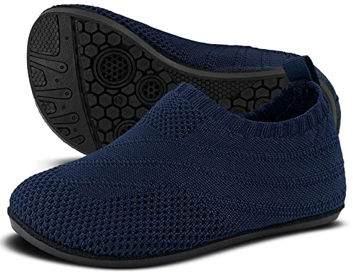 Sosenfer tofflor barn pojke flicka halkfria lätta tofflor för småbarn stugskor tofflor unisex, Mörkblå, 24 EU