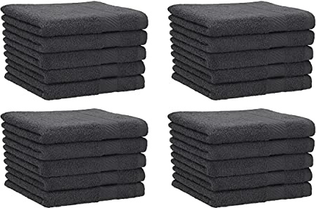 Betz 20 Stück Gästehandtücher Palermo 100% Baumwolle Größe 30x50 cm Farbe anthrazit