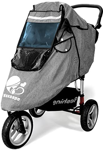 Stroller Rain Cover,Universal Stroller Accessory,Waterproof,Windproof Protection,Protect from Dust Snow,Baby Travel Weather Shield,Rainproof Nano-Coating Elastic Band,Grey
