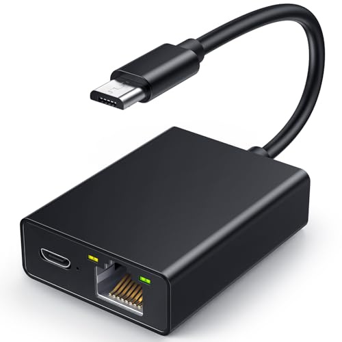 Adaptador Ethernet para Fire TV Stick, Electop Micro USB a RJ45 Ethernet adaptador de red compatible con 4K Fire Stick, Chromecast Google Home Mini y más Streaming TV Stick (cinta adhesiva incluida)