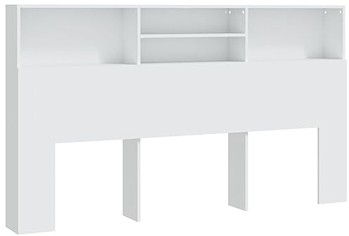 vidaXL Testiera con Contenitore Bianco 180x19x103,5 cm