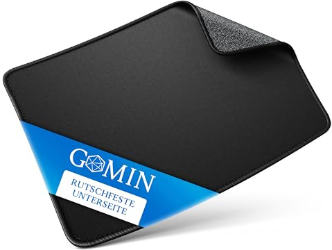 Gomin Mouse Mat L 320 x 220 mm, Gaming Mouse Mat Non-Slip and Waterproof, No Disturbing Logo Improves Precision and Speed, Mouse Pad Large Ideal for Office, Laptop and Gaming, Black