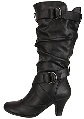 Stivali per Polpacci Grossi per Le Donne Stivaletti con Tacco affusolato Stivali Stivali Alti da Donna Stivali Scarpe con Tacco retrò Stivali Lunghi sopra Il Ginocchio Tacco