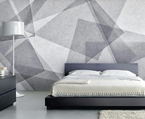 Fototapete 3D Tapete Abstrakt Grau Geometrisch Retro Foto Tapeten Wand Tapeten Vliestapete Modern Wandbilder Wohnzimmer