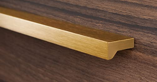 Gedotec Möbelgriffe aus Aluminium | 1 Stück Türgriffe für Schränke - Messing dunkel gebürstet inkl. Befestigungsmaterial | ANGLE 0077 | LA: 640 mm | Griffe für Küchenschränke Schrankgriffe Griffe