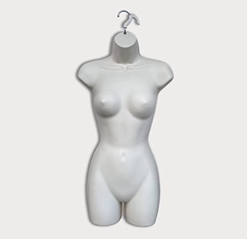 New Adult Female Full Size Hanging Body Form Display Mannequin Body Form Mannequin Display Form (WHITE)