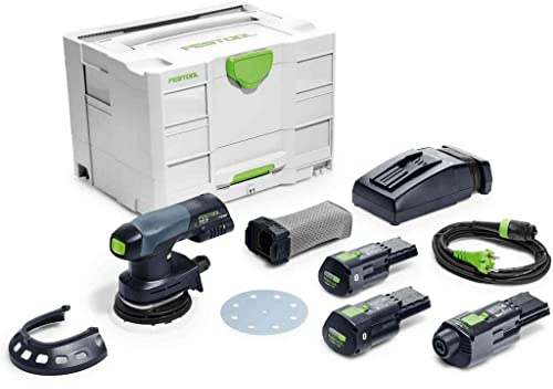 Festool Akku-Exzenterschleifer ETSC 125 3,0 I-Set (mit Akkupacks BP 18 Li 3,0, Schnellladegerät, Netzadapter (inkl. plug it-Netzkabel),Schleifteller, Protector,Longlife-Staubfangbeutel), im Systainer
