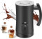 Milk Frother 4 in 1 Electric Milk Steamer 350ml Hot Cold Foamer Chocolate Maker Machine Automatic Warmer for Latte Coffee Cappuccinos Macchiato, 400W, Silent Operation (Black)