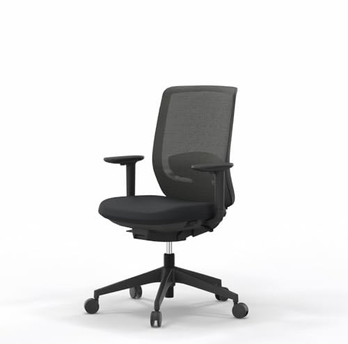 Silla de oficina profesional Actiu Trim Carbon Black malla Hasta 150 kg y uso de hasta 24 horas | Respaldo regulable en altura y asiento en profundidad | Top Ergonomía y Salud (Brazos 2D, Sin cabezal)