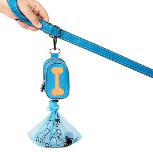 Tnfeeon Hundekotbeutelhalter für die Leine, Hundekotbeutelspender, Langlebiger Kotbeutelhalter für Leinen, Hundekotbeutelhalter (Himmelblau)