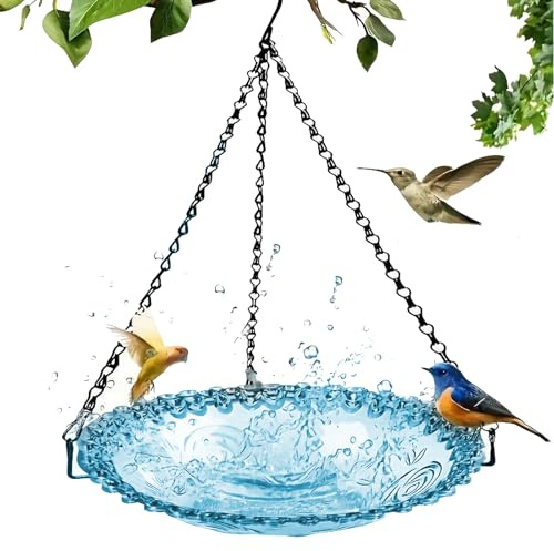 Hängende Vogeltränke Hängender Vogelfutterspender Geeignet für Wildvögel im Garten Vogeltränke mit Kette Für den Außenbereich geeignet Frostbeständig Vogeltränke für Garten, Hof und Terrasse