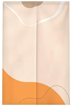 Türvorhang Weiß Braun Orange Küchenvorhänge Polyester Raumteiler Vorhang Kurz Scheibengardinen mit Teleskopstange Vorhänge Kurz Türvorhang Insektenschutz Fliegenvorhang Terrassentür 70x150cm