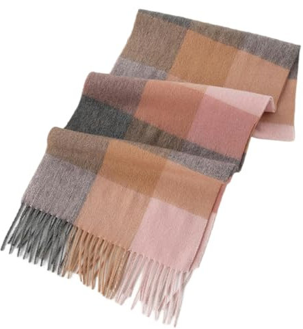 CMZYBBD Schal Damenschal Kaschmirschal, Kariertem Schal, Herbst Winter Warmer Bunte Karierte Reine Kaschmirschal-rosa-30 * 180 cm
