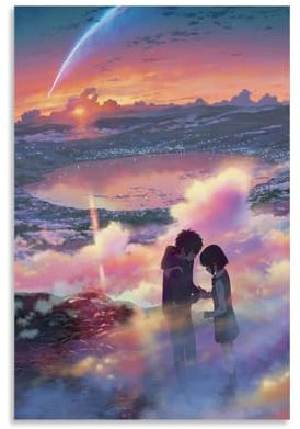 Your Name Póster Anime Kimi No Na Wa (1) Póster Pintura Decorativa Lienzo Arte de Pared Salón Póster Dormitorio Pintura, Arte de Pared Impresión de Imagen Moderna Decoración de Habitación Familiar 30