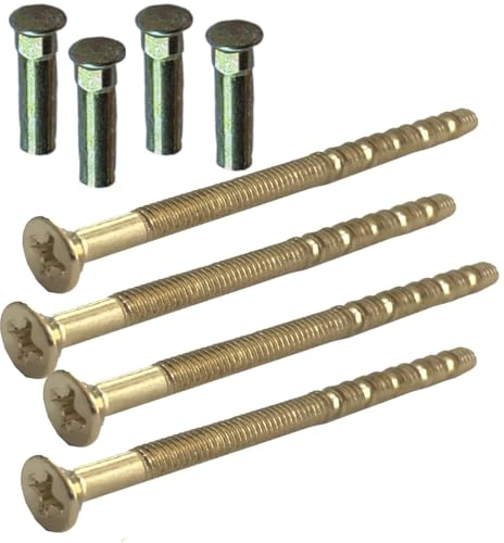 Tornillos de latón M4 x 60 mm para manija de puerta con pernos de seguridad de latón con mangas de carro macho a hembra, tornillos de conexión para manija de puerta, perillas, escutch-eons y otros