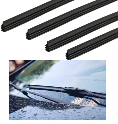 Naisfei 4 Pcs 26'' Windscreen Wipers, Wiper Blade Refills Windscreen Wiper Rubber Strips Universal Car Frameless Replacement Windshield Front Rear Wiper Blades Refills Parts