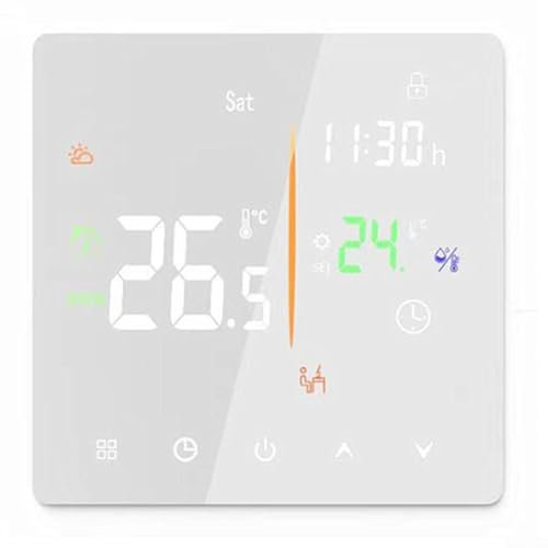 Termostato inteligente LCD, para calefacción eléctrica, sistemas de calderas de agua, gas, pantalla táctil, controlador de temperatura con bloqueo infantil, ahorro de energía, precisión de 0,5 °C (16