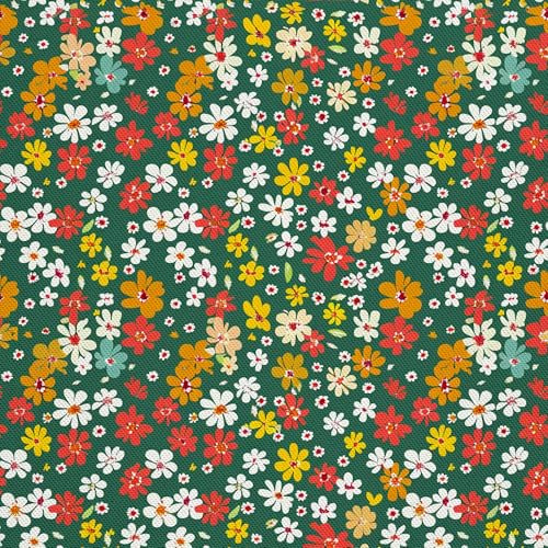HEKO PANELS Stoff Oxford Wasserdichte Meterware Canvas-Stoff Polyester Stoff Zum Nähen Nähstoffe Dekostoffe Wasserabweisend Blickdicht Blumen 2 Meter 155 x 200 cm