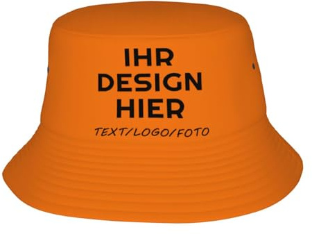 ROHBVMN personalisiert Cap personalisierte Bucket hat personalisiertes Fischerhut mit Foto/Logo/Text anglerhut selbst gestalten für Männer&Frauen Sonnenhut, Kappe aus Baumwolle,Unisex-Bucket hat