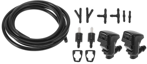 INFINAUTO Kit Ugelli Lavavetri per Ford Fiesta 11-22 No.8532126020 con Guarnizioni e Connettore Tubo, Connettore Tubo Dritto, Connettore Tubo Y