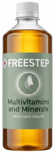 Freestep MultiMinerals | Liquid Horse Vitamin and Mineral Supplements | Equine Multivitamin & Mineral Balancer | Laminitis Supplement for Horses & EMS | Apple Cider Vinegar, Copper & Zinc | Low Sugar