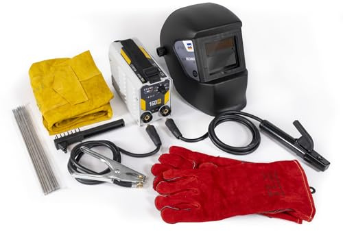 GYS, GYSMI 160A, Poste à Souder à l'Électrode Enrobée 160A Monophasé 230V (MMA), Avec Masque LCD TECHNO 11, Porte-électrode, Câble de Masse, 10 Éléctrodes Ø2,5mm, Marteau/Brosse, Gants, Tablier
