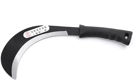 LI JIN Japanischer Unkraut Sichel Manganstahlklinge halbmondförmige Sichel Kohlenstoffstahl, 30,5 cm Gesamtlänge, 16,5 cm No.2316