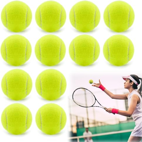Erzekrim Tennisbälle Tennisball Anfänger Stage 3 Balls Sports Training Tennis Tennisbäll Kinder 12 Stück,mit Tragetasche,für Tennis Unterricht,Ballmaschinen und Hundespaziergänge (Grün)